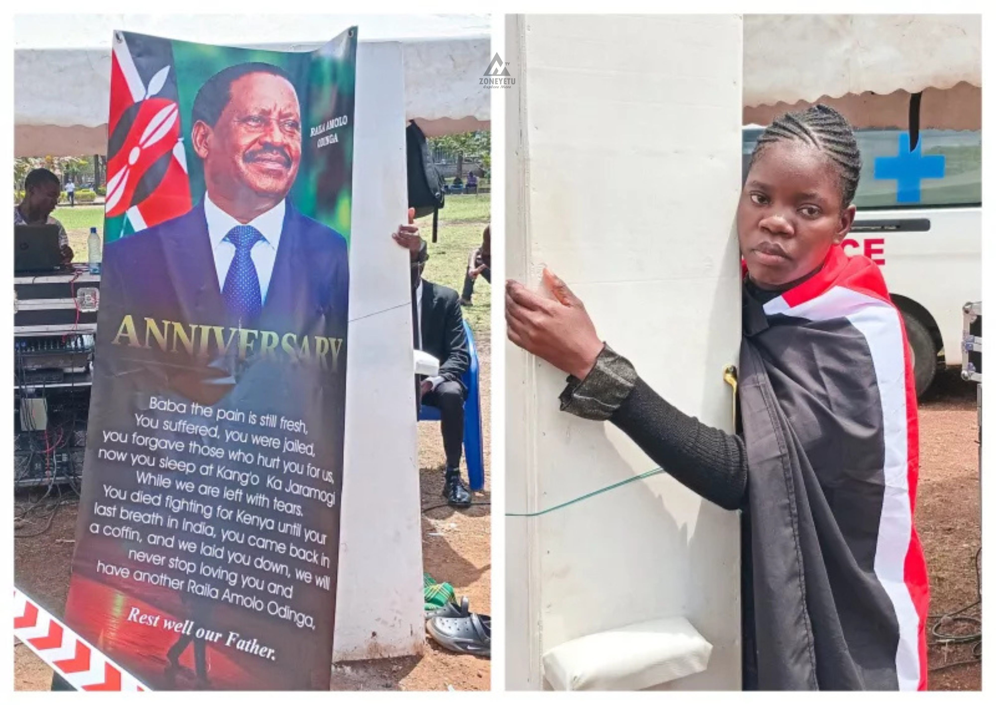 Mwanamke wa Kisumu Akumbatia Nguzo kwa Saa 72 Kumuenzi Raila Odinga
