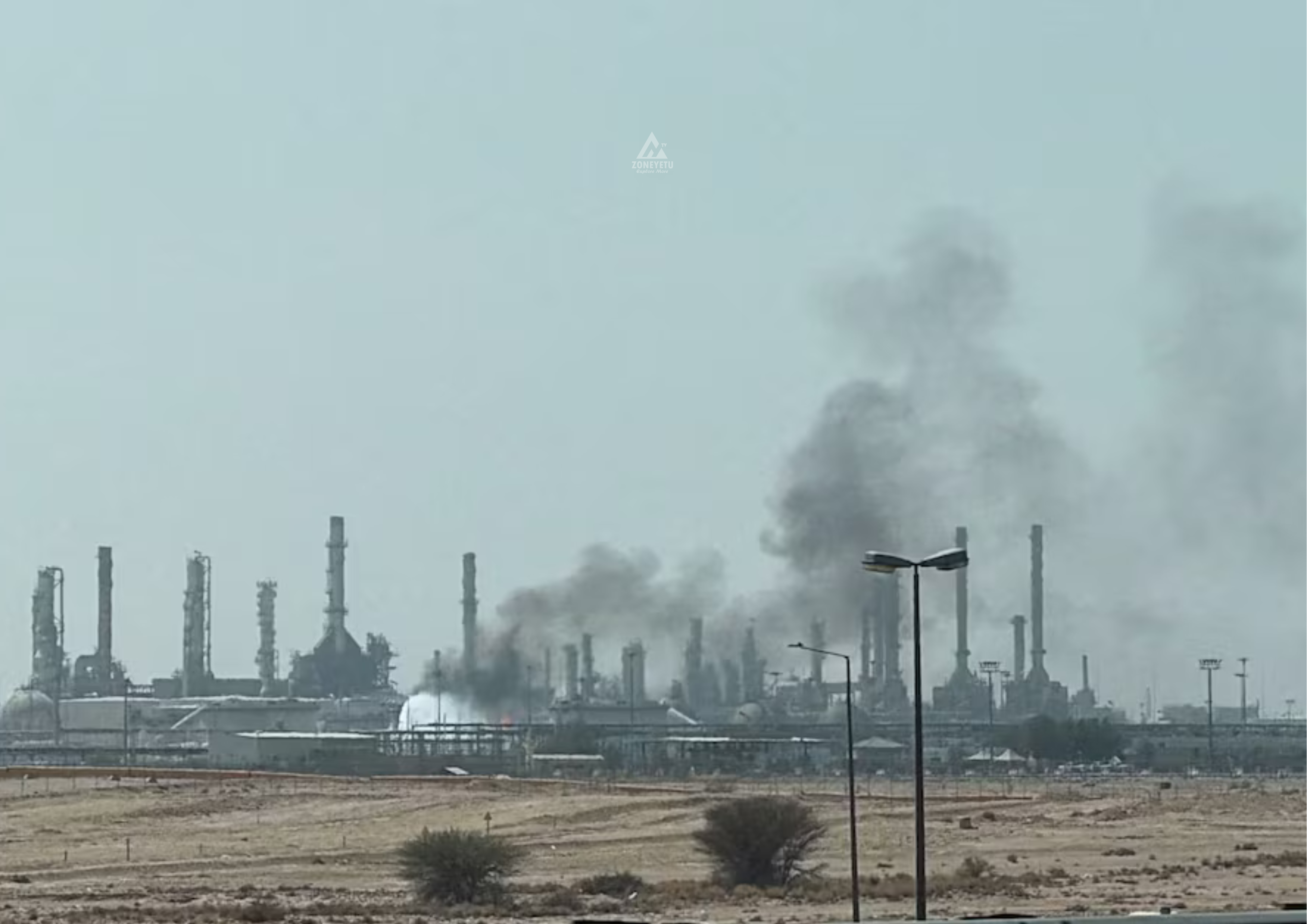 Moto Karibu na Kituo cha Aramco Riyadh Huku Mapigano Kati ya Saudi Arabia na Wahouthi Yakishika Kasi